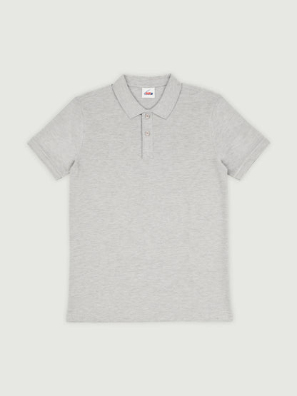 grey basic polo