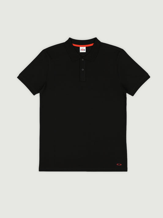 schwarzes Basic Polo