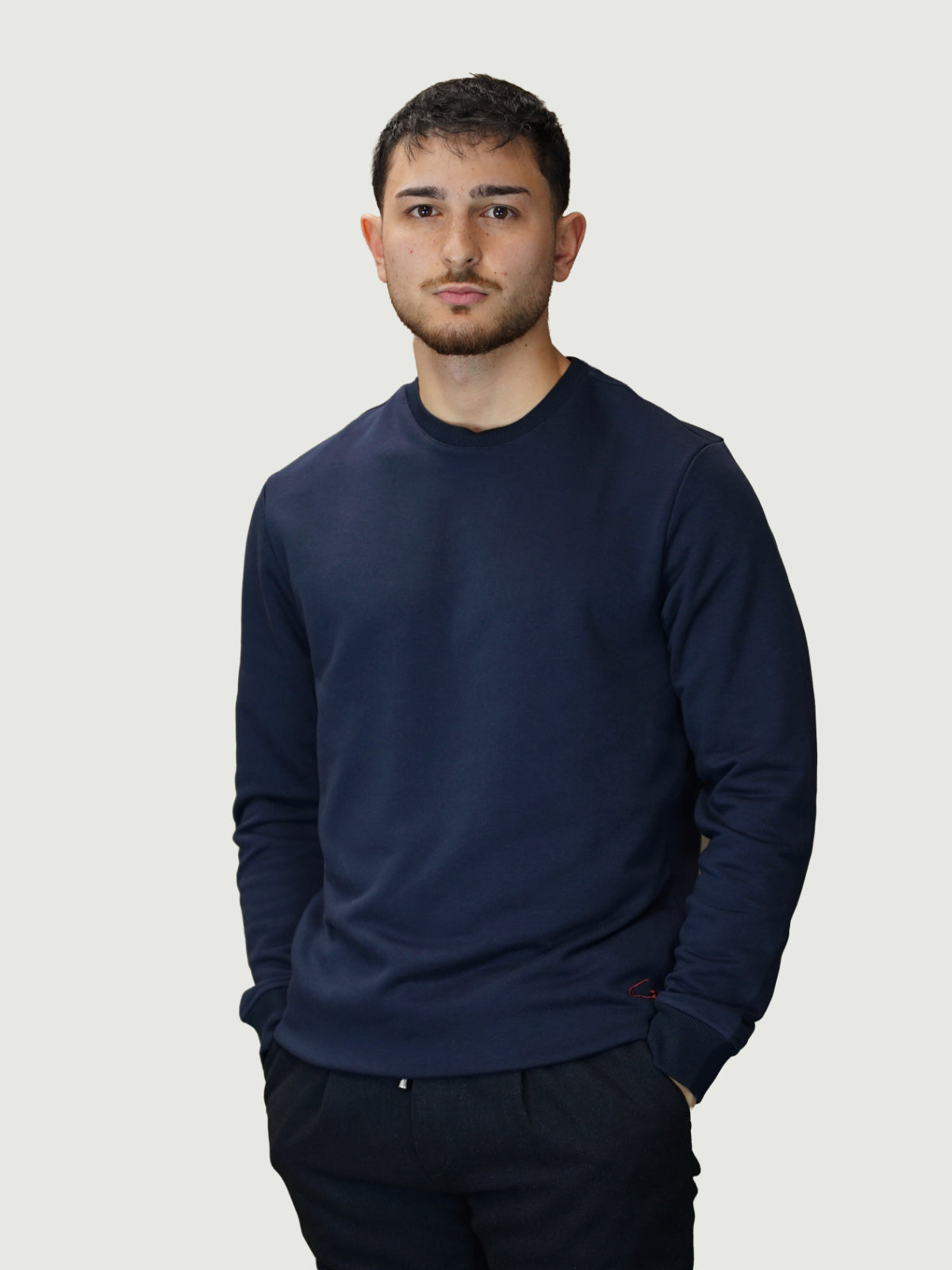 Basic Pullover dunkelblau