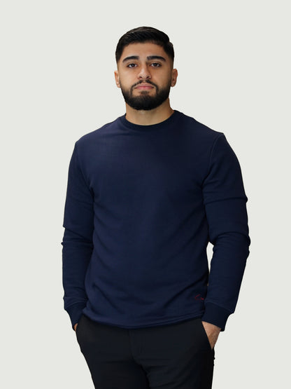 Basic Pullover dunkelblau